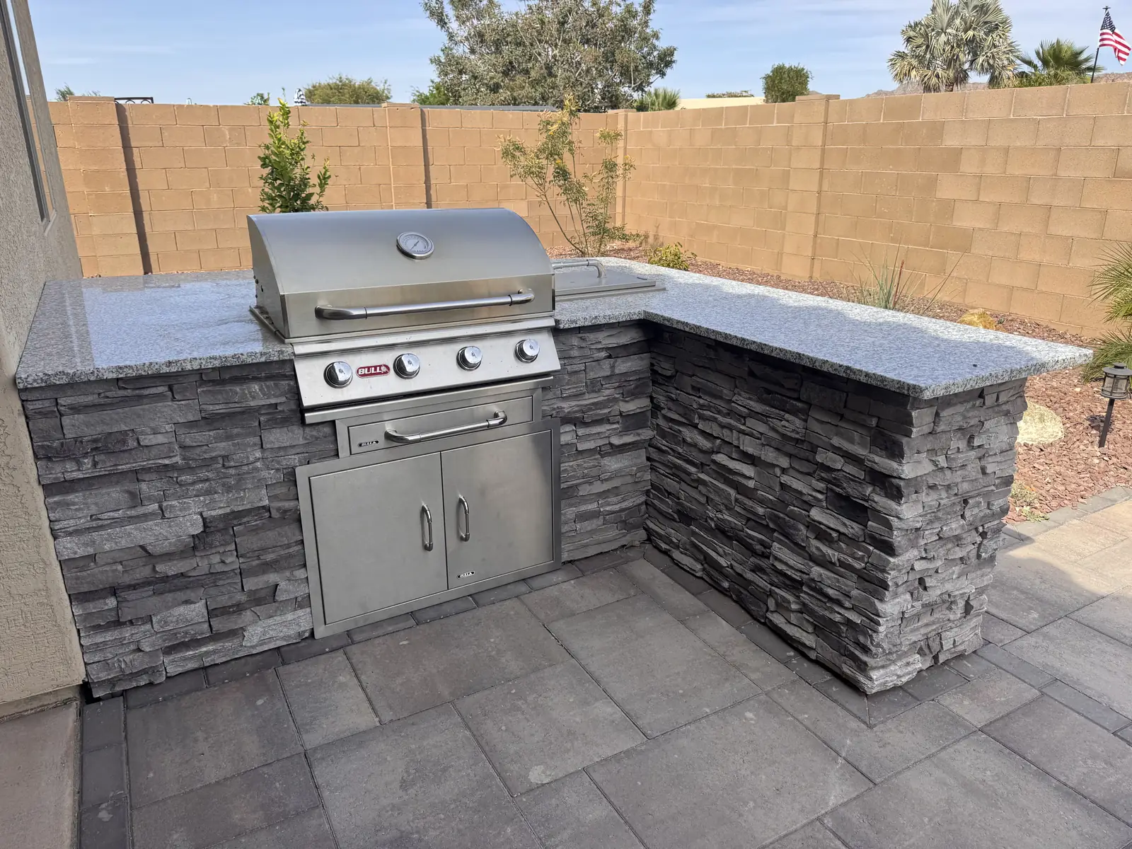 Outdoor kitchen grill island backyard