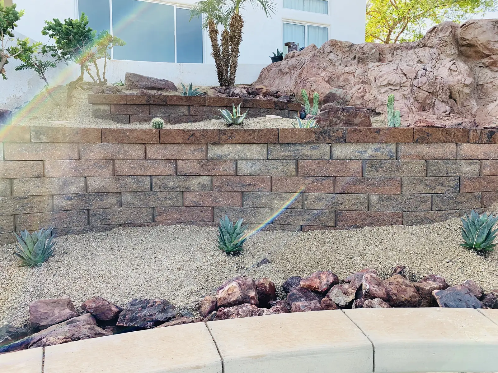 Terraced retaining wall planter