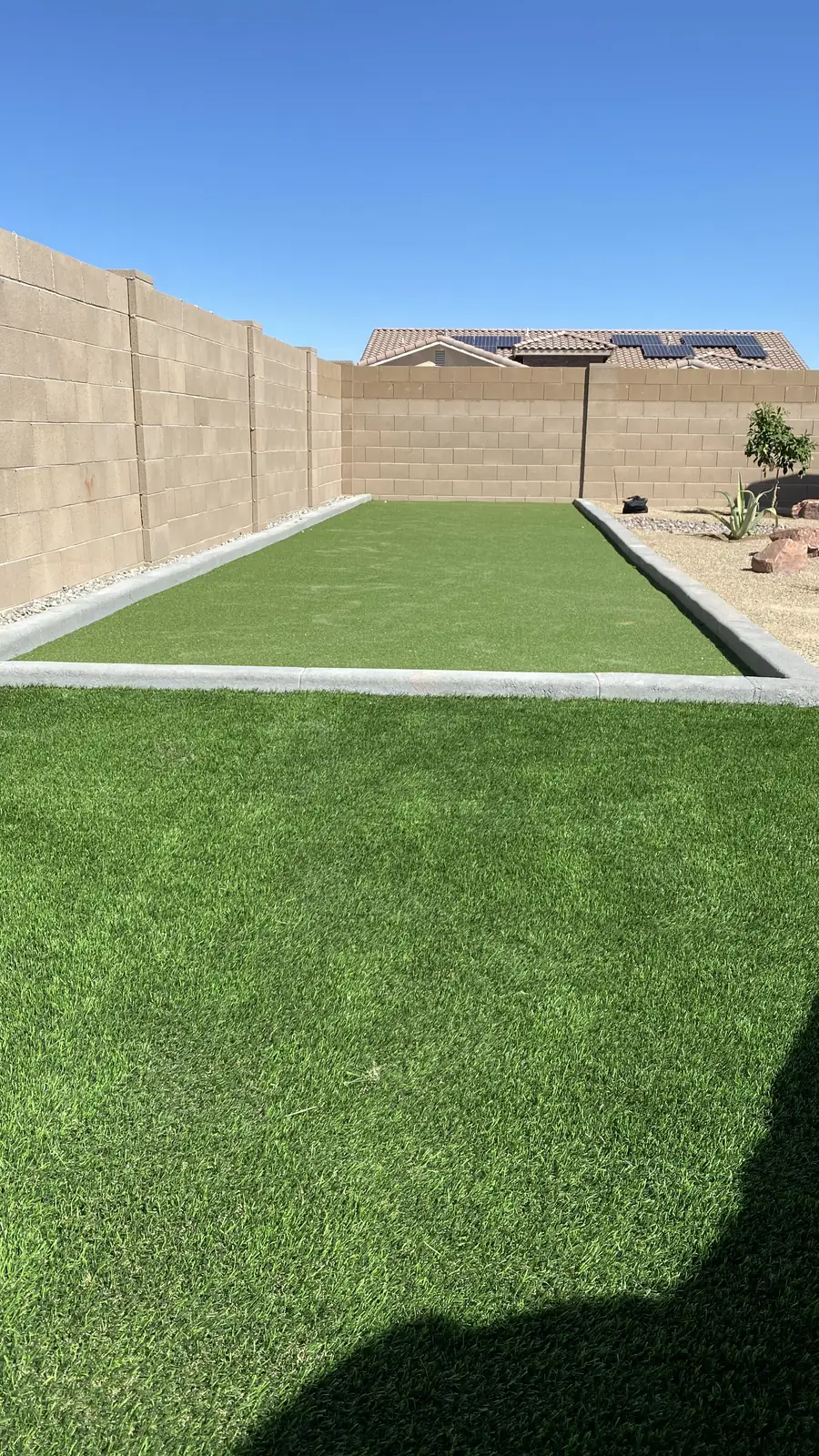 Artificial turf small backyard