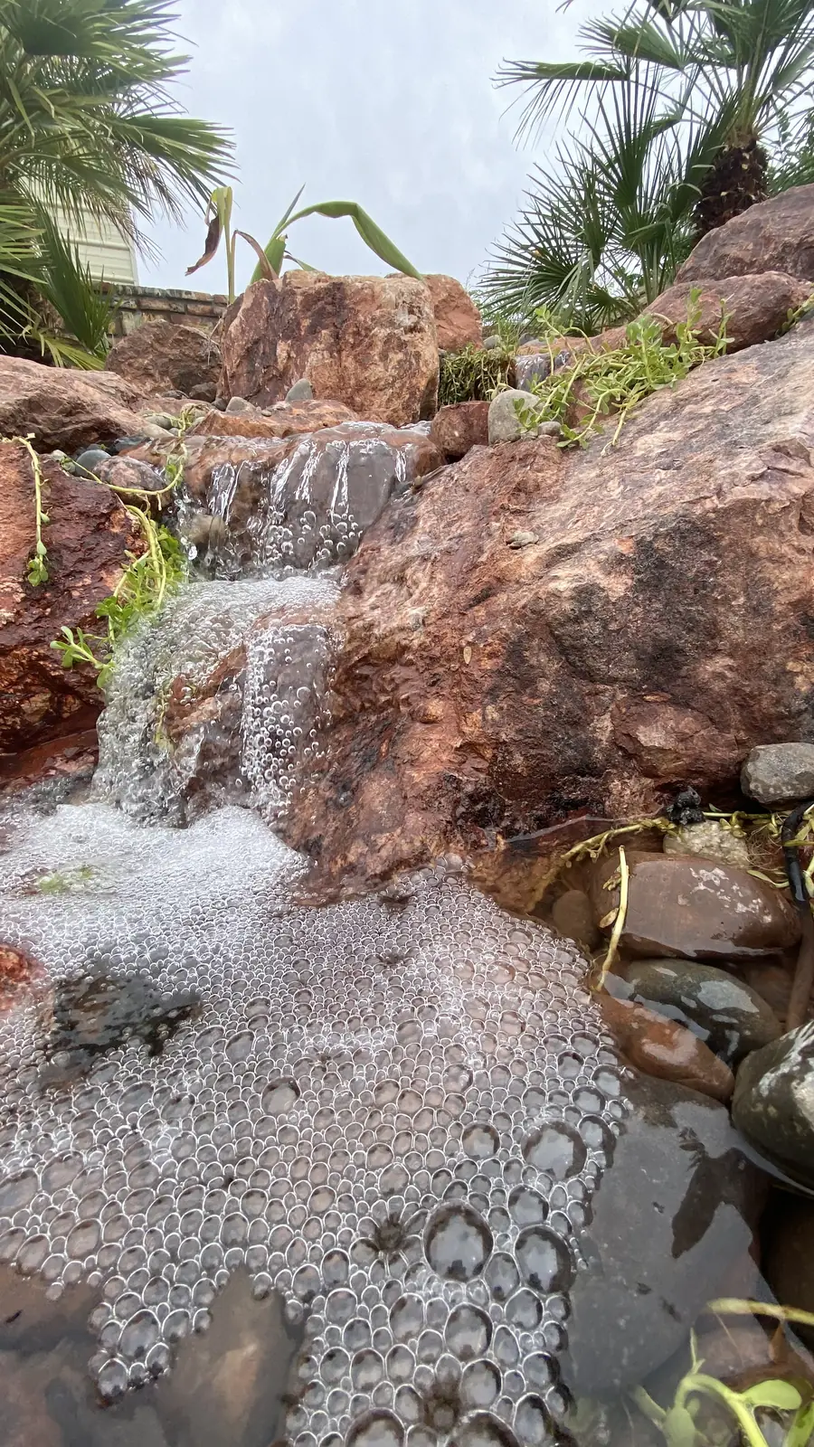 Pondless waterfall rock garden