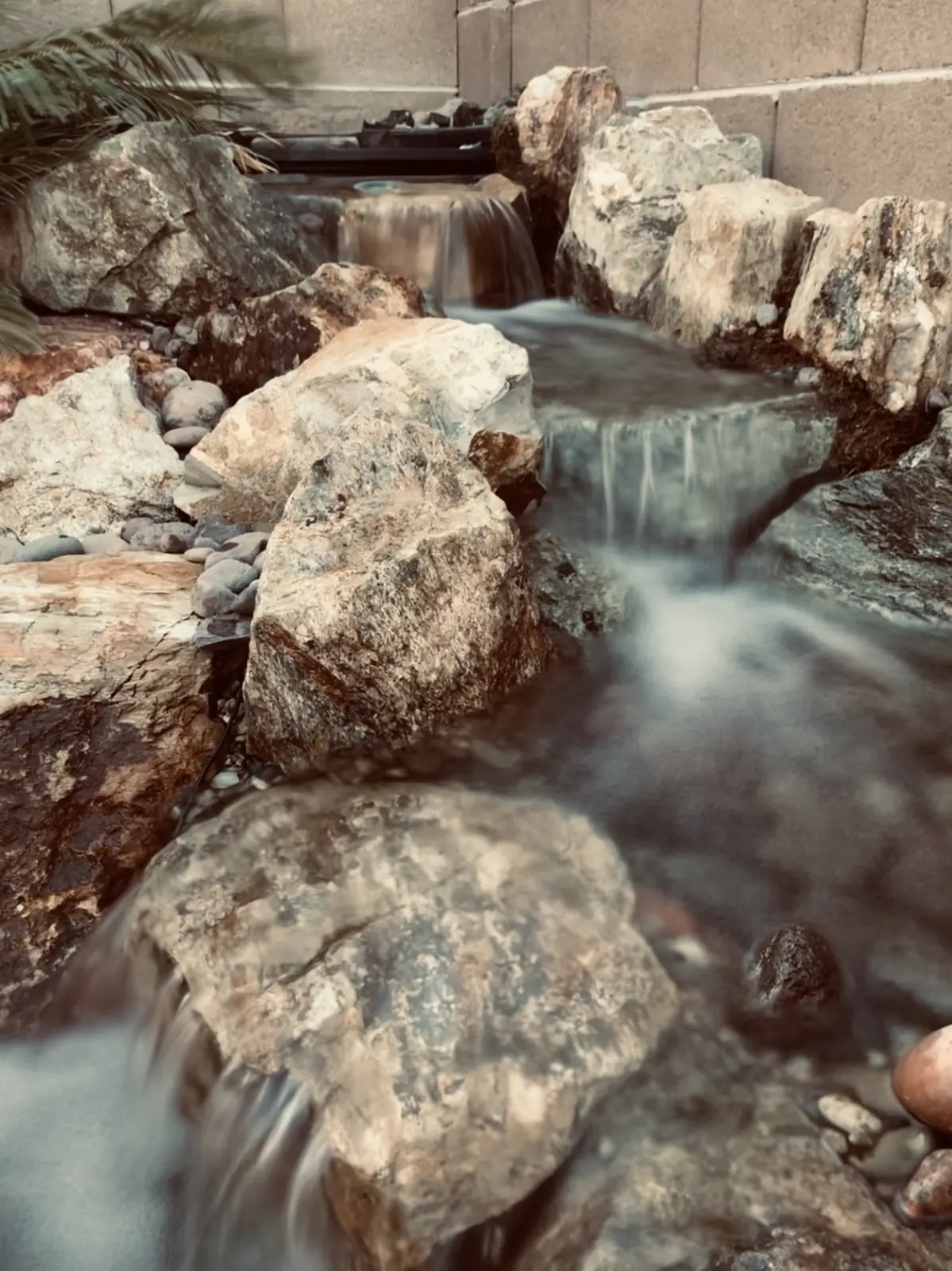 Waterfall basin boulders