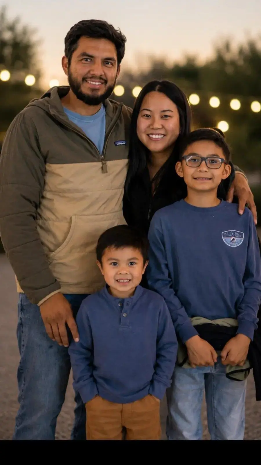 JR Ramirez, founder of Fernweh Outdoor, with his family
